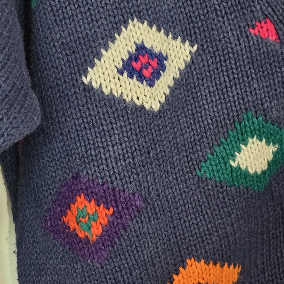 NUVO Blue Multicolor Geometric Cardigan - Picture 3 of 7